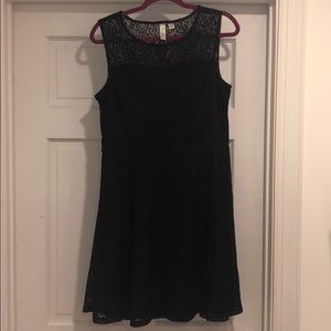 Black Lace Overlay Dress